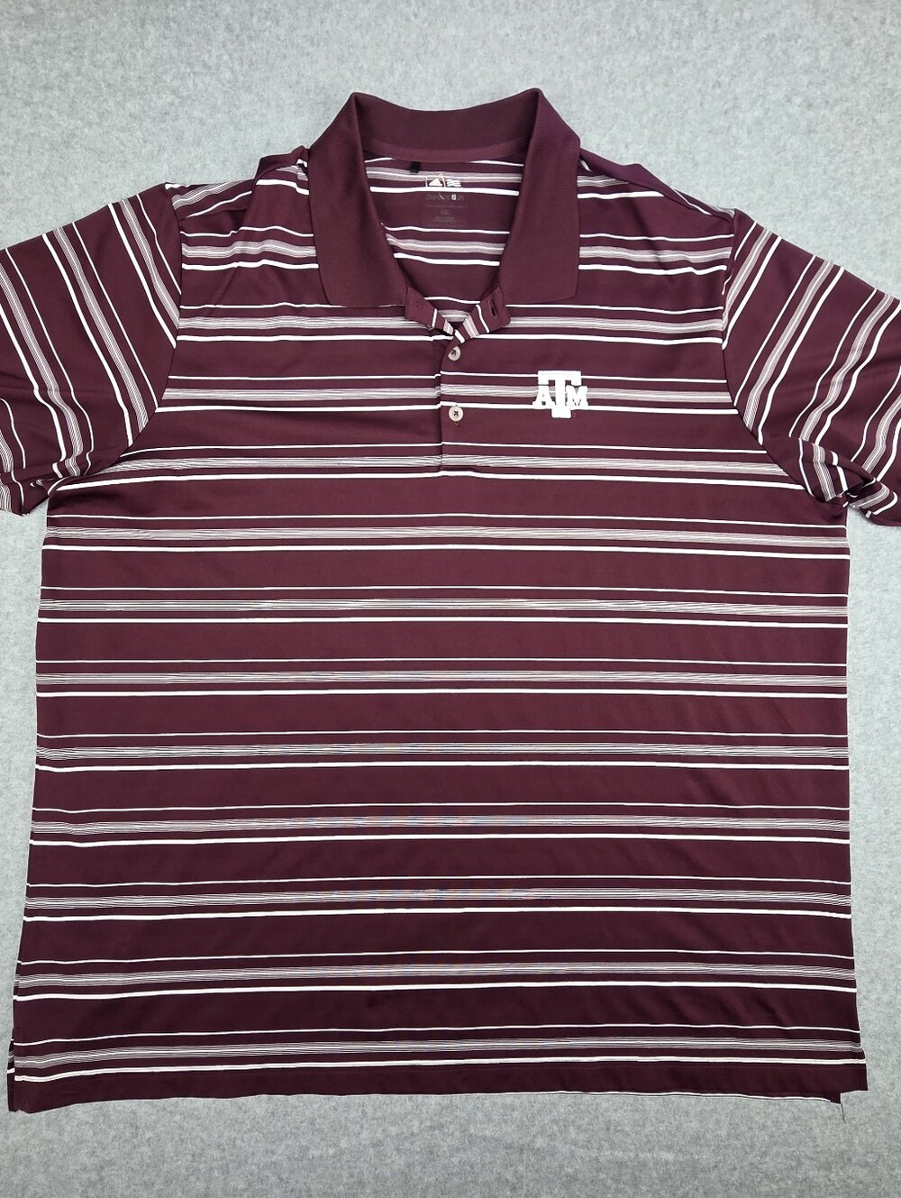 Texas A&M Striped 2XL PureMotion Polo Golf Shirt Maroon White